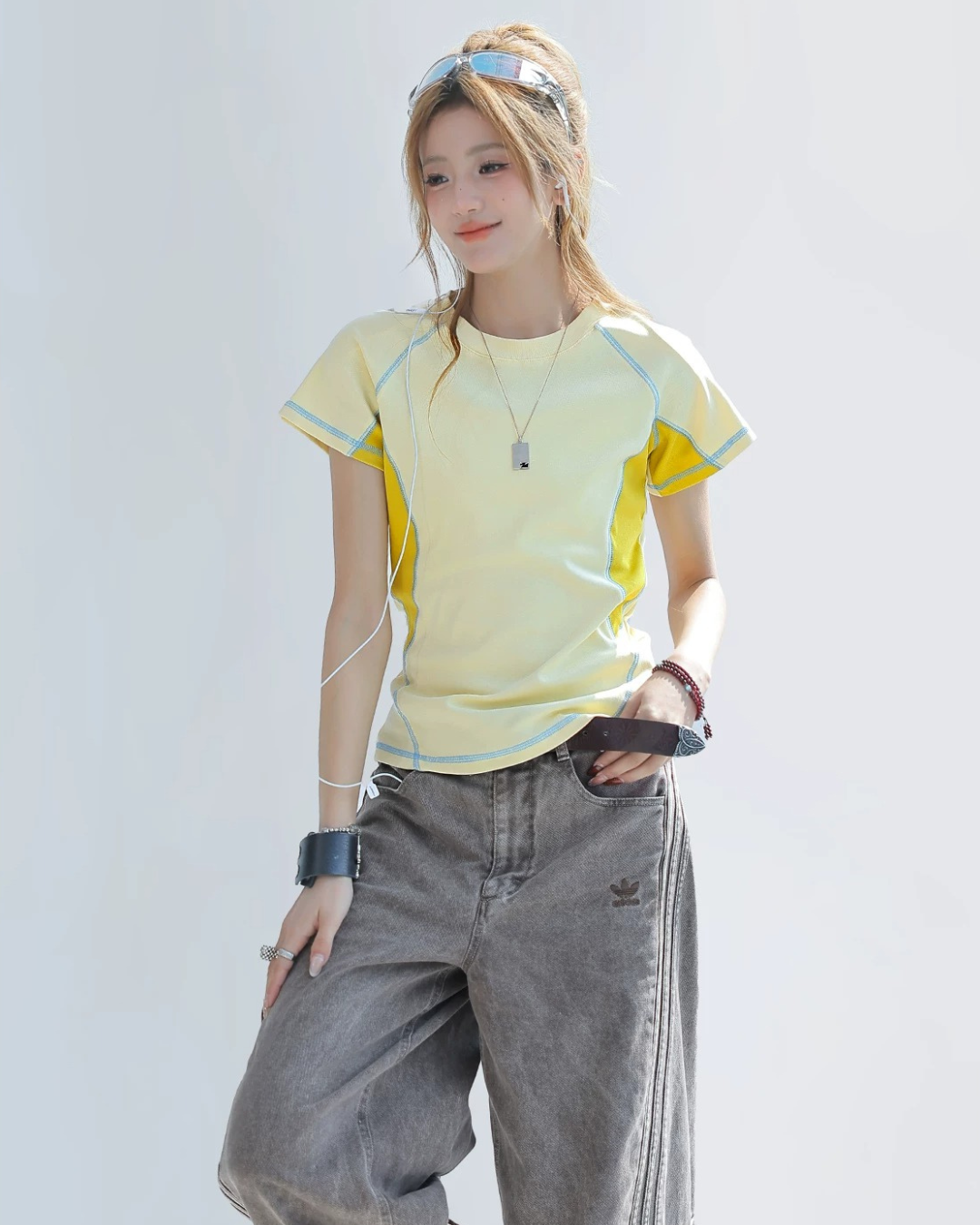 Visible Stitch Detail Baby Tee