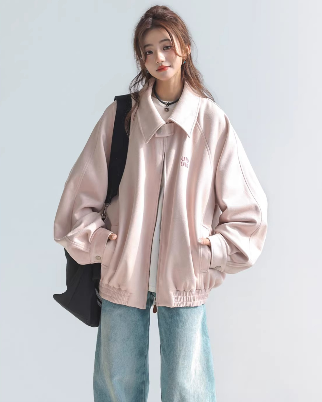 Vintage Suede Touch Bomber Jacket