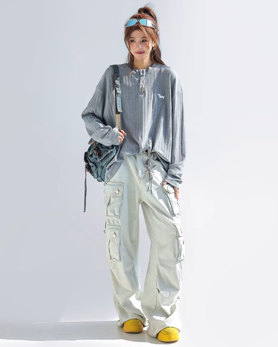 Embroidered Puppy Loose Pullover