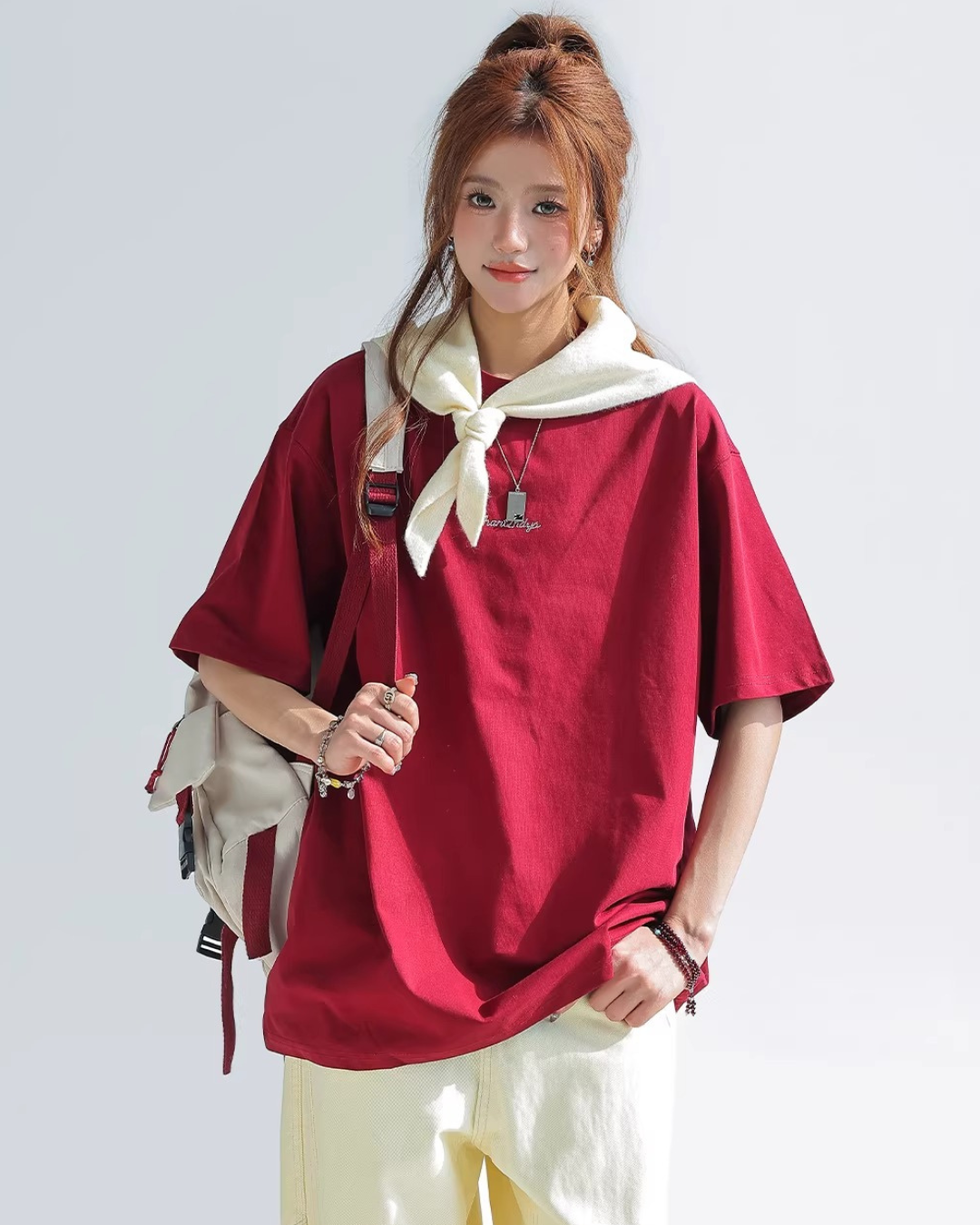 Colorful Flora Embroidery Tee