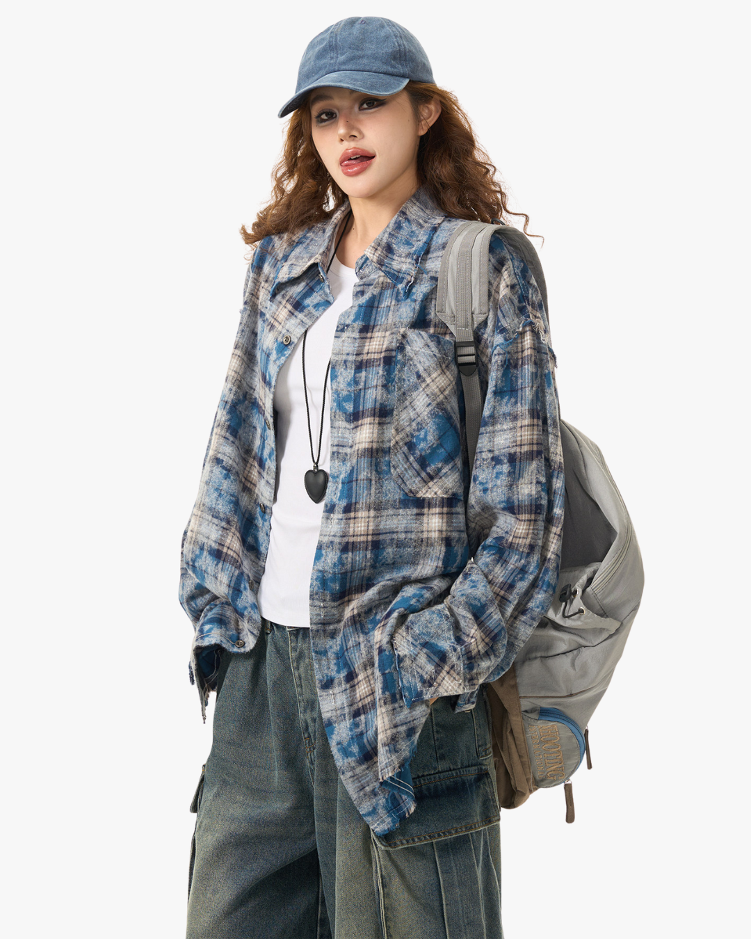 Bleached Plaid Flannel Shirt