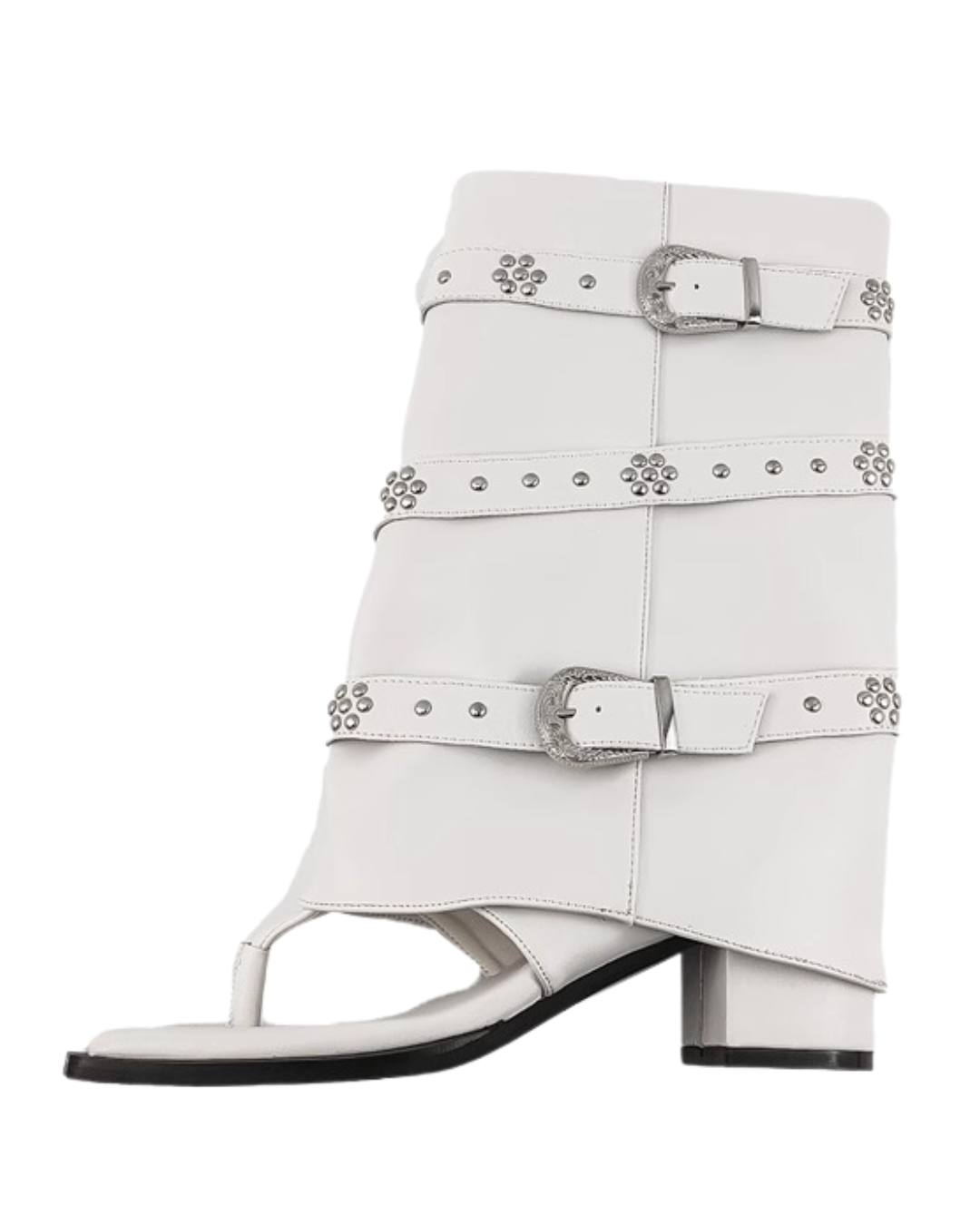 Thong Faux Leather Boots