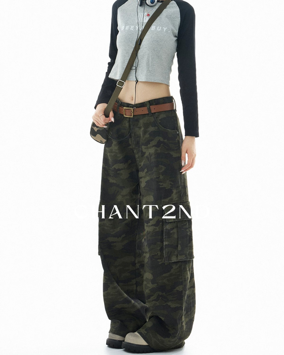 Camo Cargo Barrel Pants