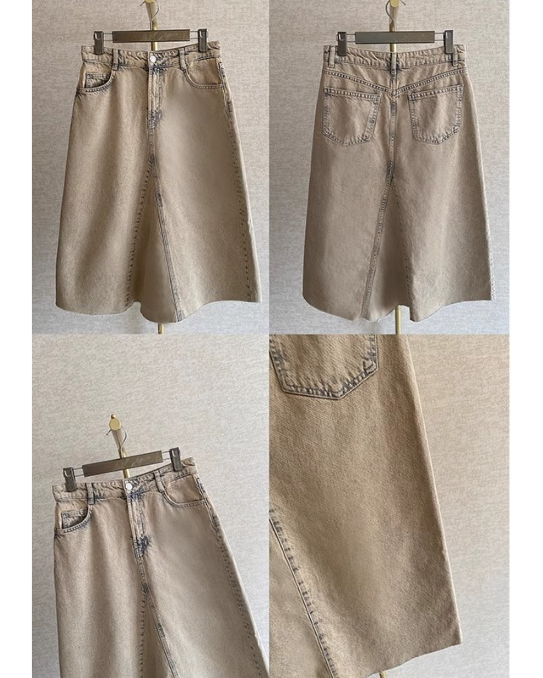 Washed Blue Denim Skirt