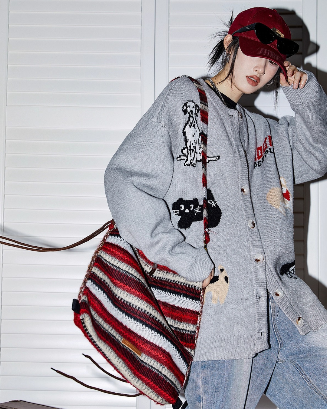 Animal Graphic Knit Cardigan