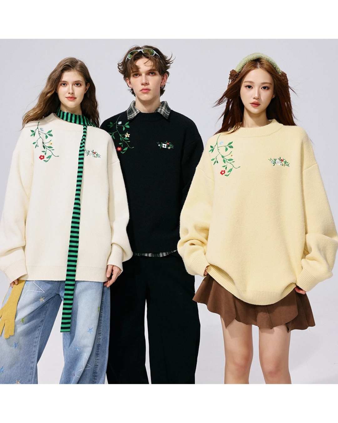 Floral Accent Knit Sweater