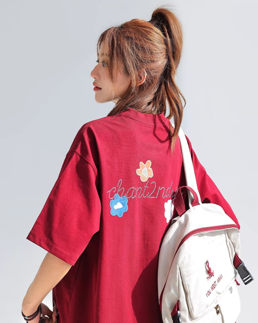 Colorful Flora Embroidery Tee