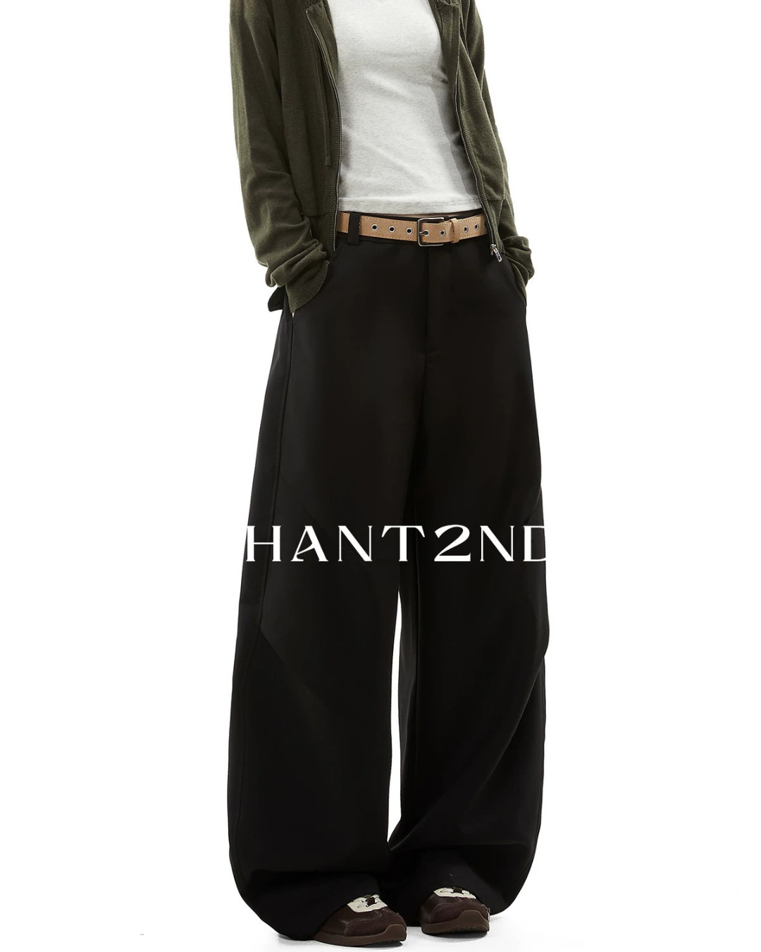 Curved Seam Barrel Trousers