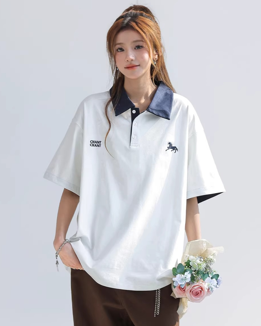 Horse Emblem Oversized Polo
