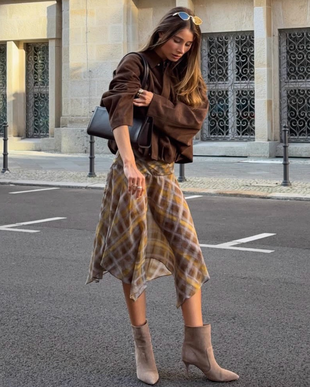 Drift Check Midi Skirt