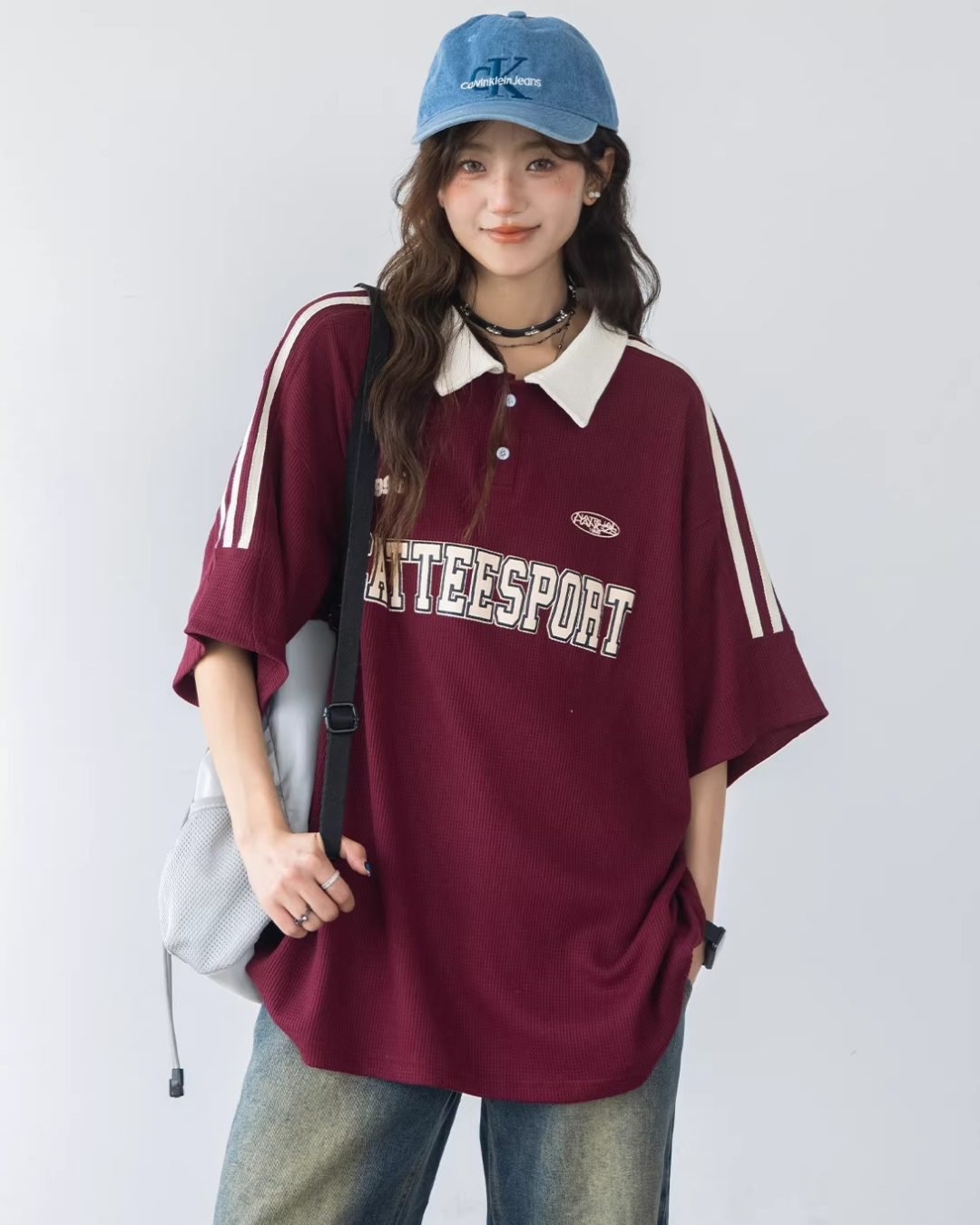 Retro Waffle Stripe Polo