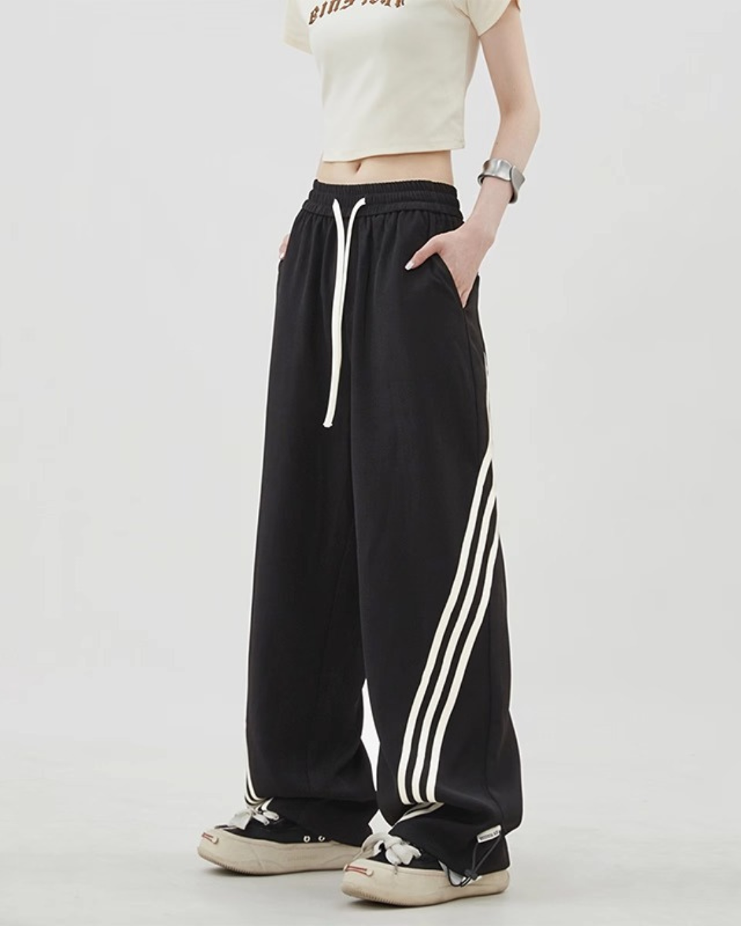 Sporty Drawstring Track Pants