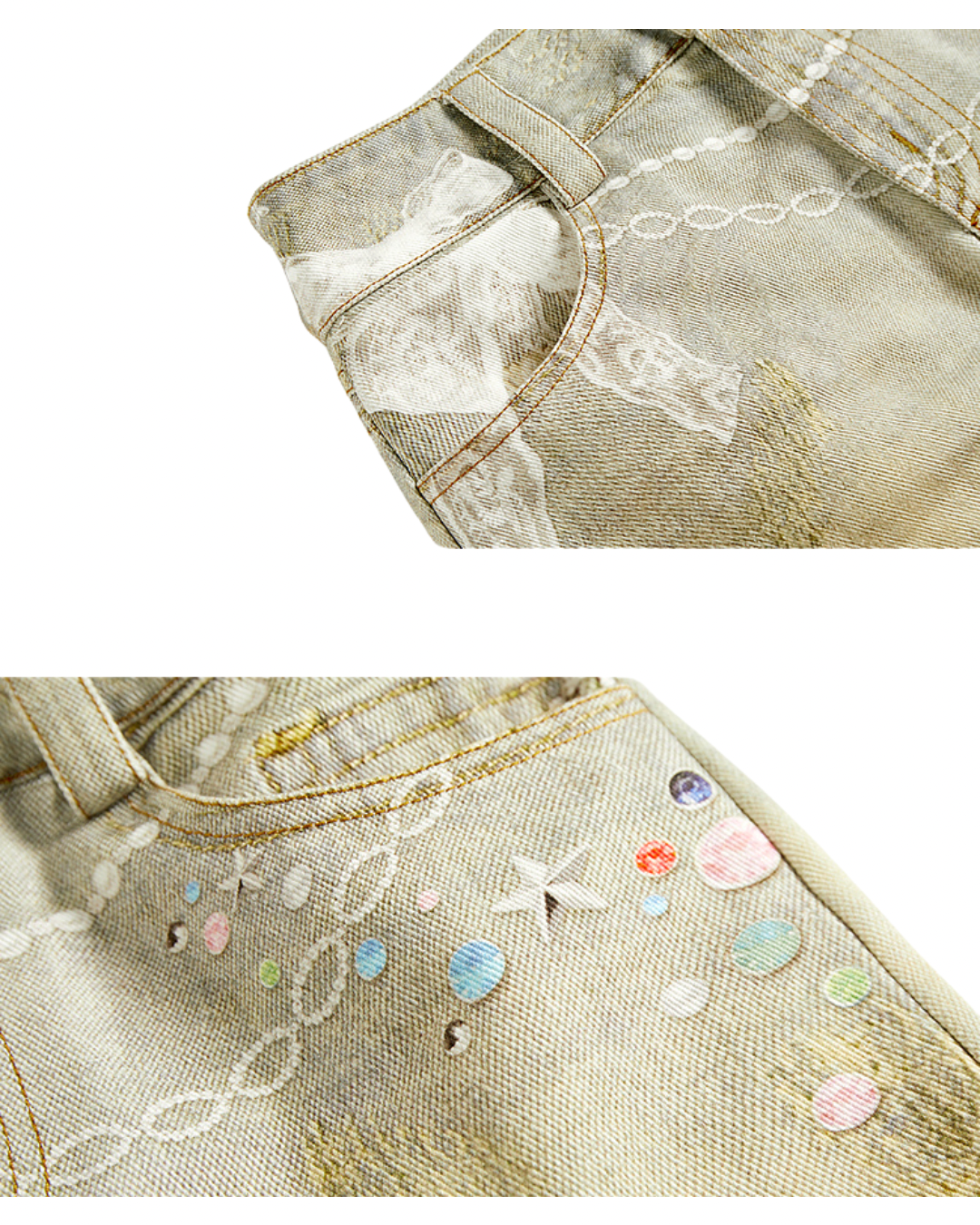 Grunge A-Line Denim Skirt