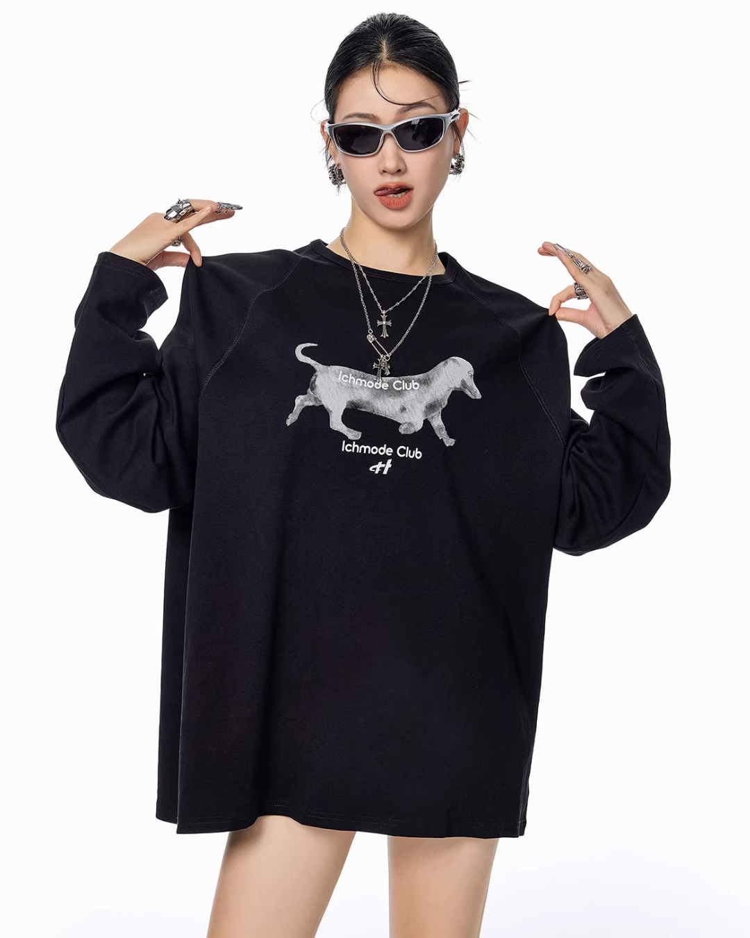 Dog Graphic Long Sleeve Tee