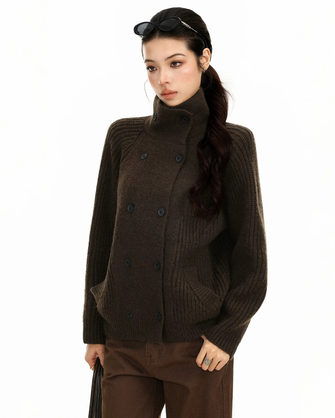 Double Breasted Knit Coat