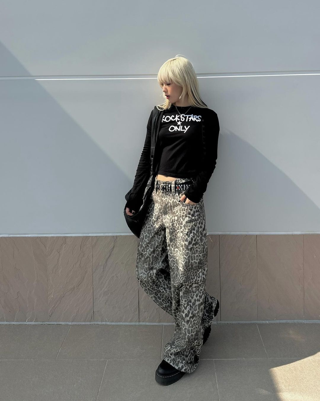 Wide-Fit Leopard Jeans