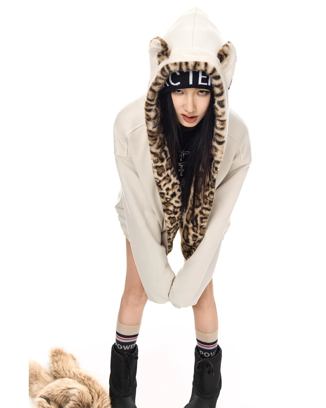 Leopard Lined Teddy Hoodie