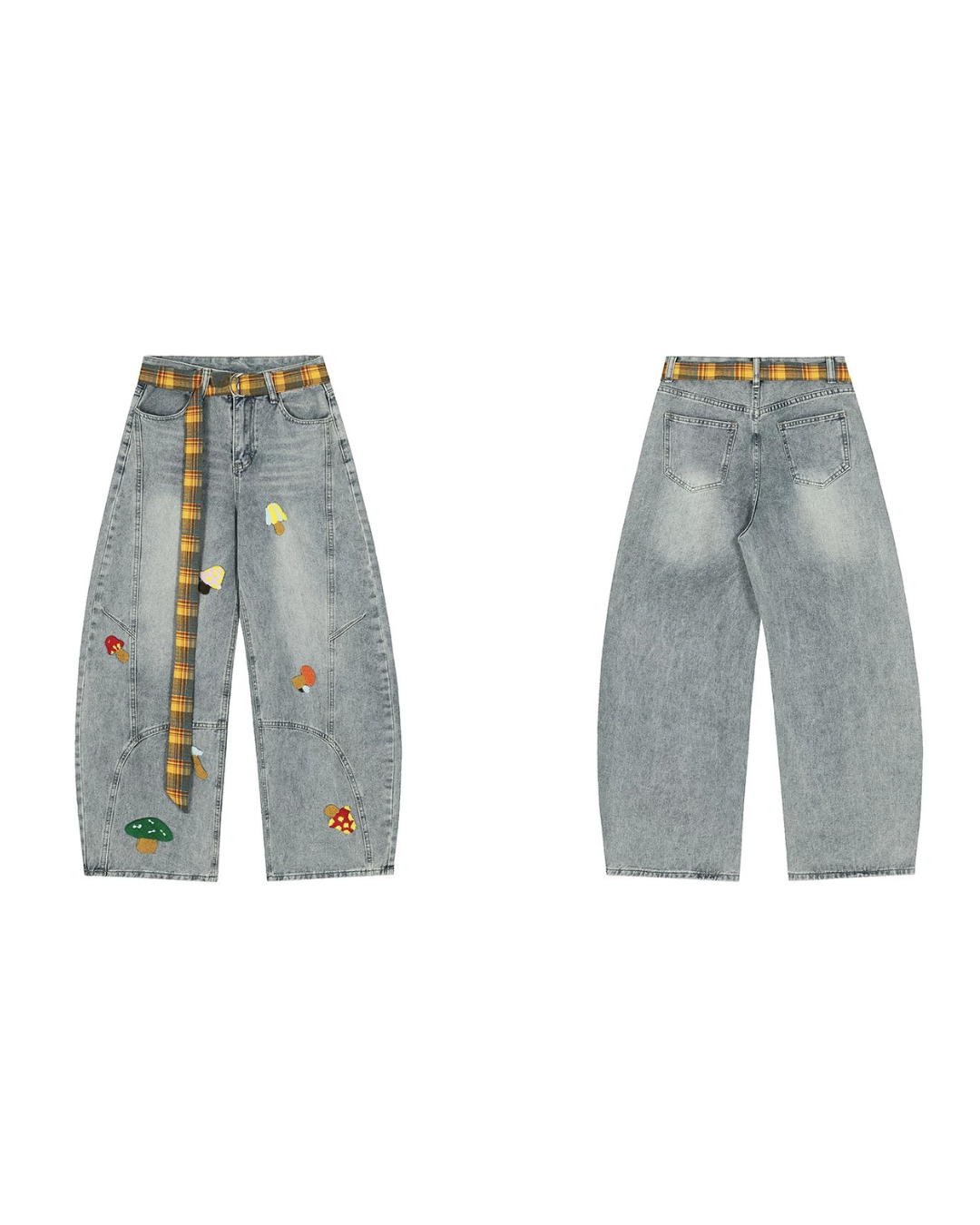 Patch Embroidery Baggy Jeans