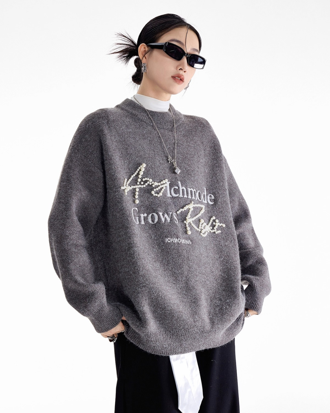 Pearl Letter Knit Sweater