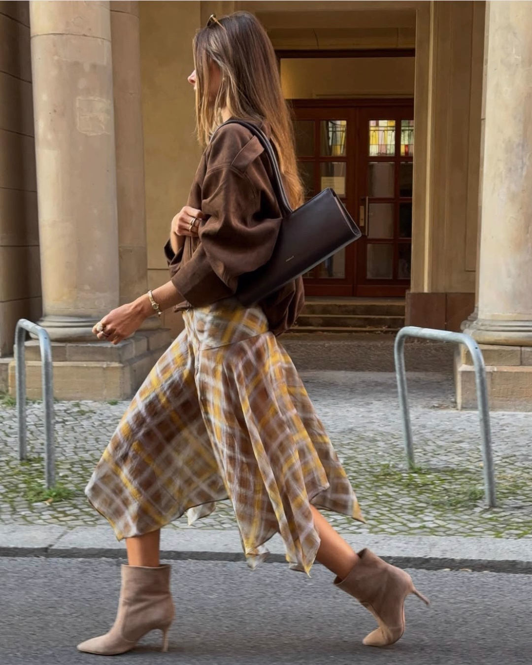 Drift Check Midi Skirt