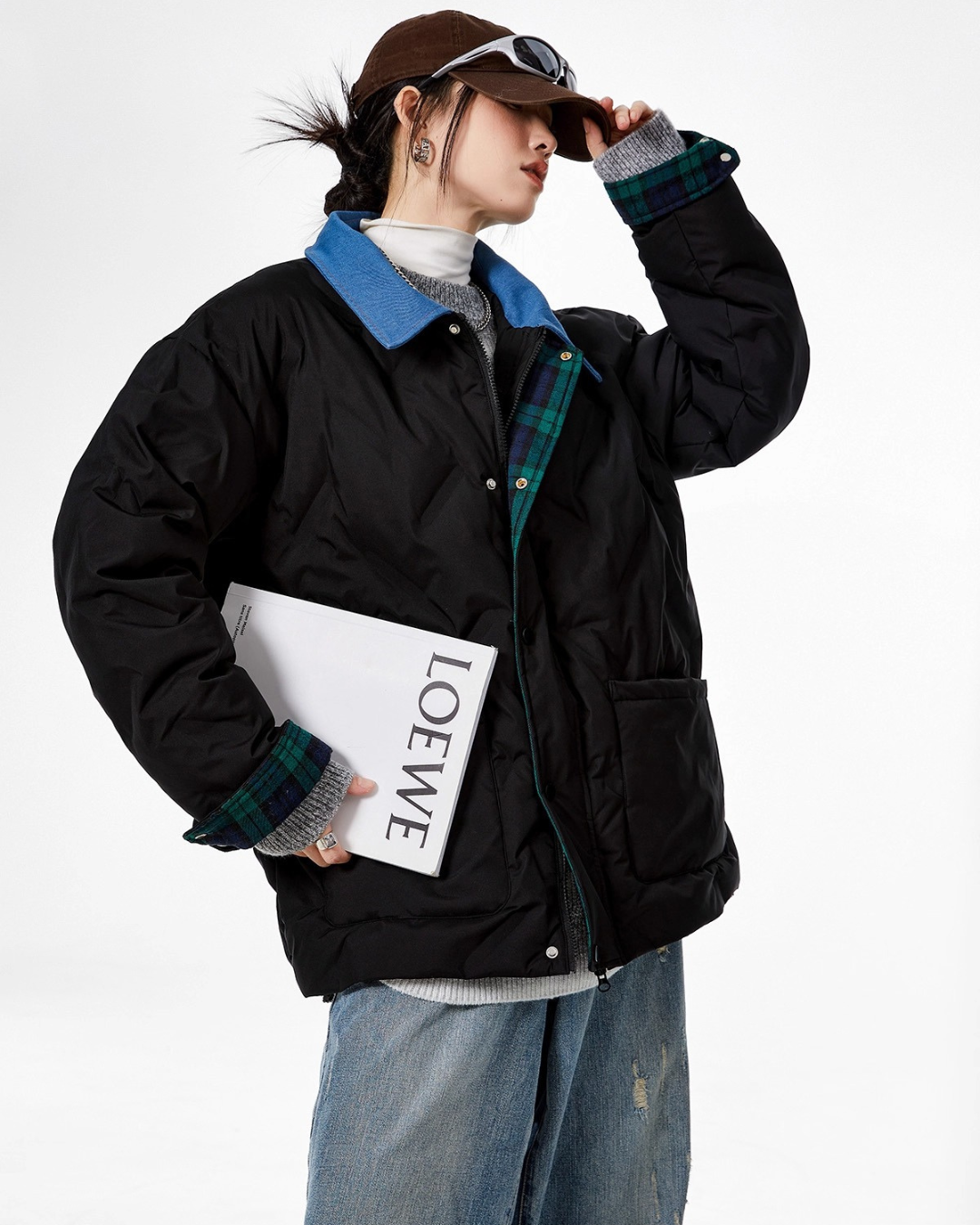 Contrast Collar Padded Jacket