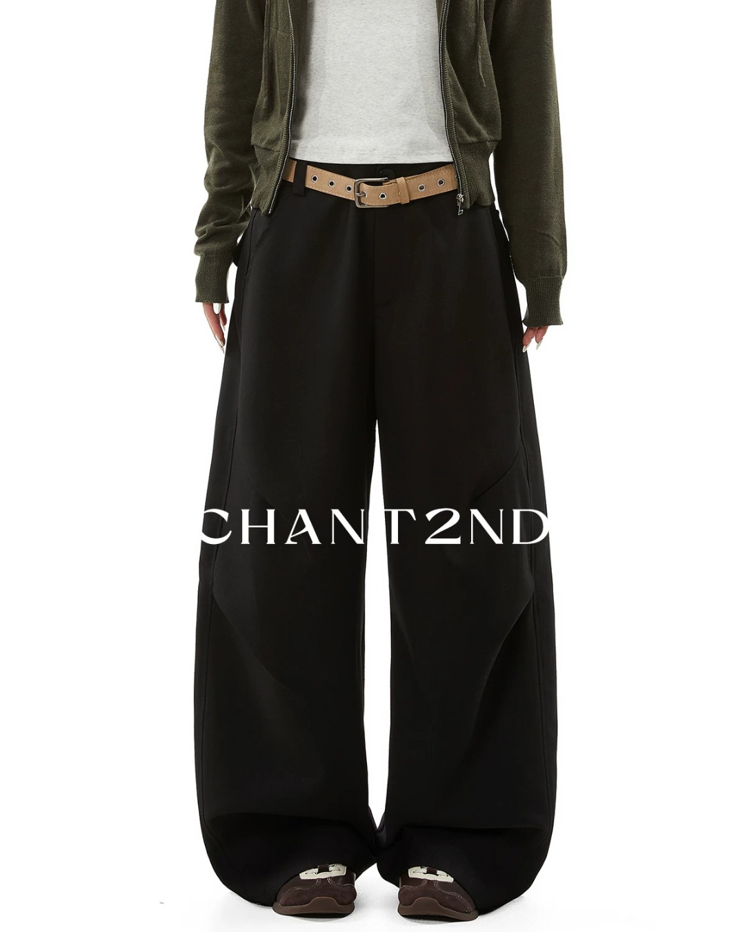 Curved Seam Barrel Trousers
