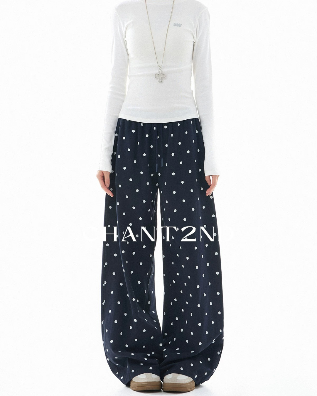 Polka Dot Drawstring Trousers