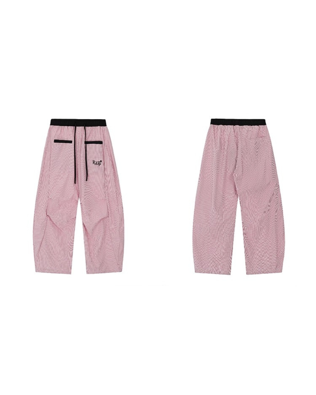 Contrast Trim Check Wide Pants