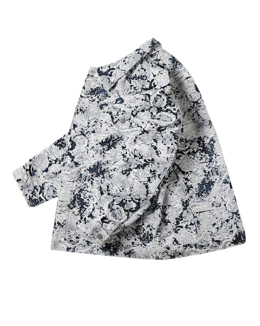 Printed Jacquard Denim Jacket