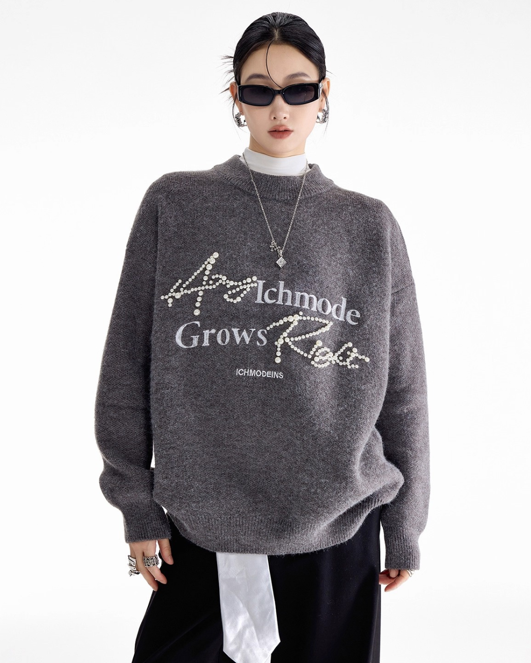 Pearl Letter Knit Sweater