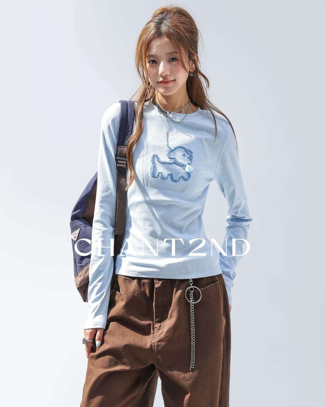 Line Art Dog Applique Knit Tee