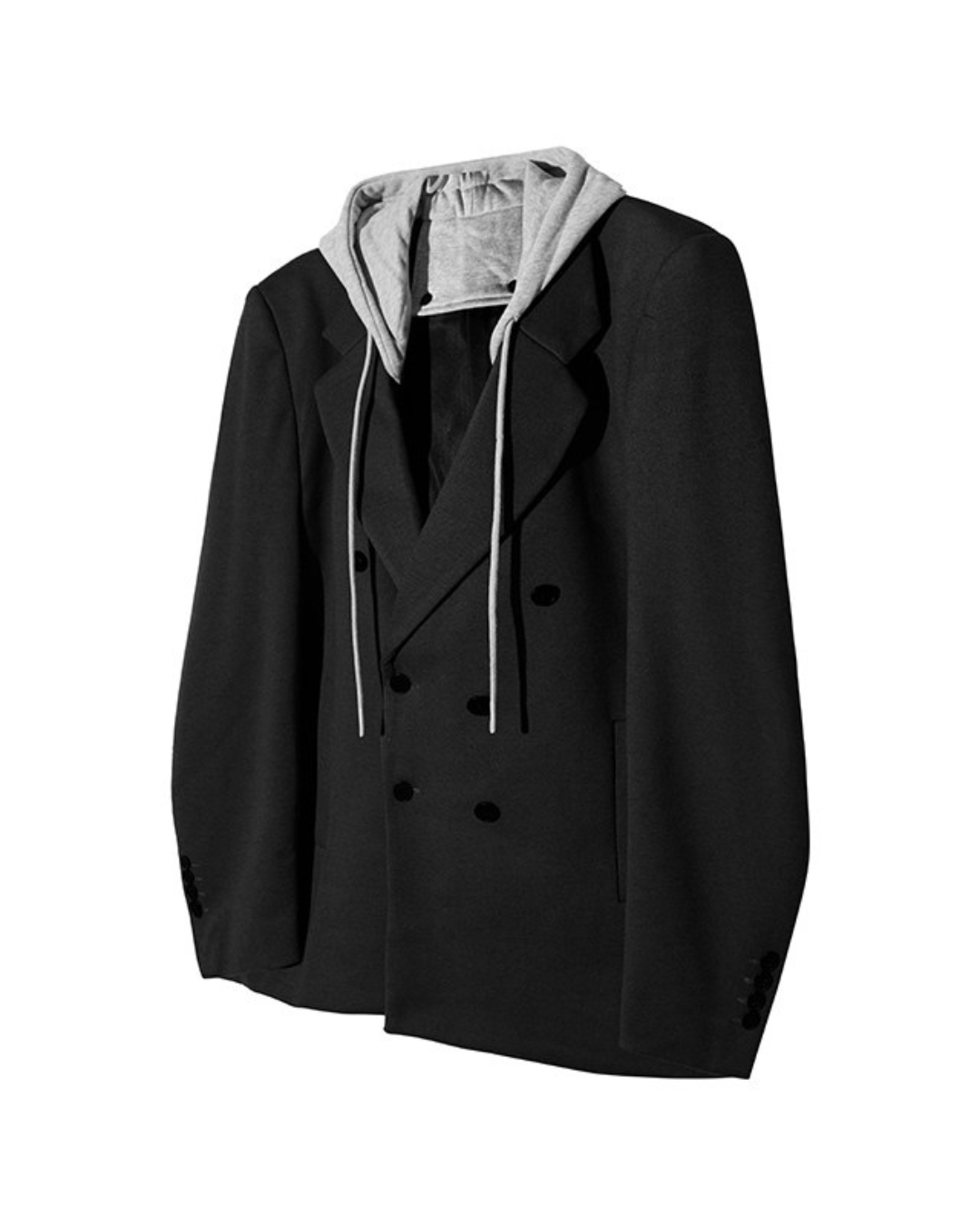 Classic Double-Breasted Hoodie Coat