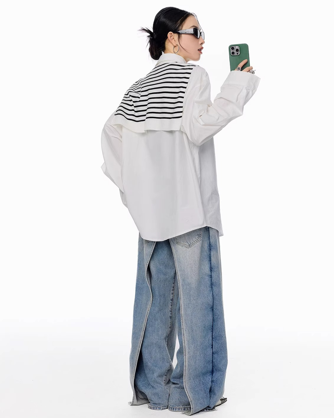 Scarf Set Oversized Shirt