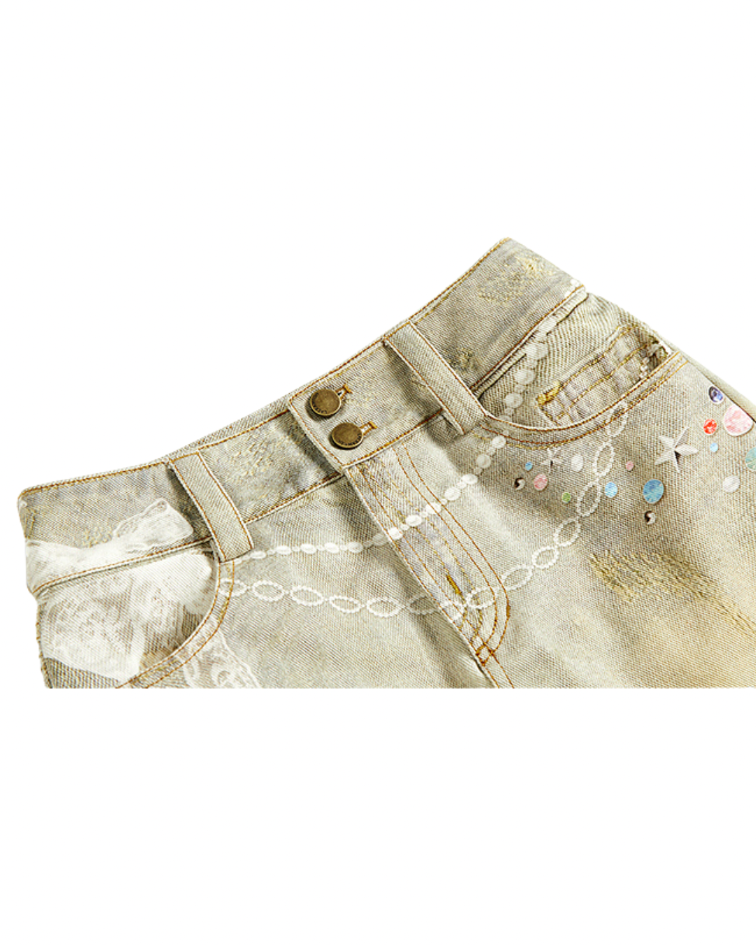 Grunge A-Line Denim Skirt