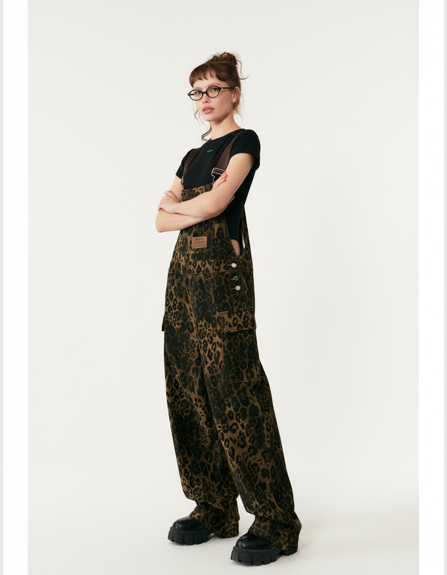 Leopard Print Overalls