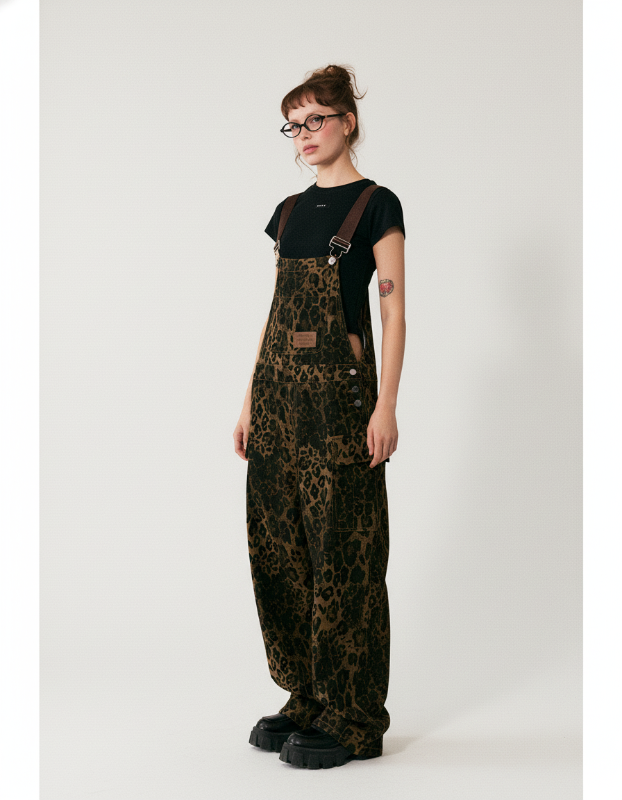 Leopard Print Overalls