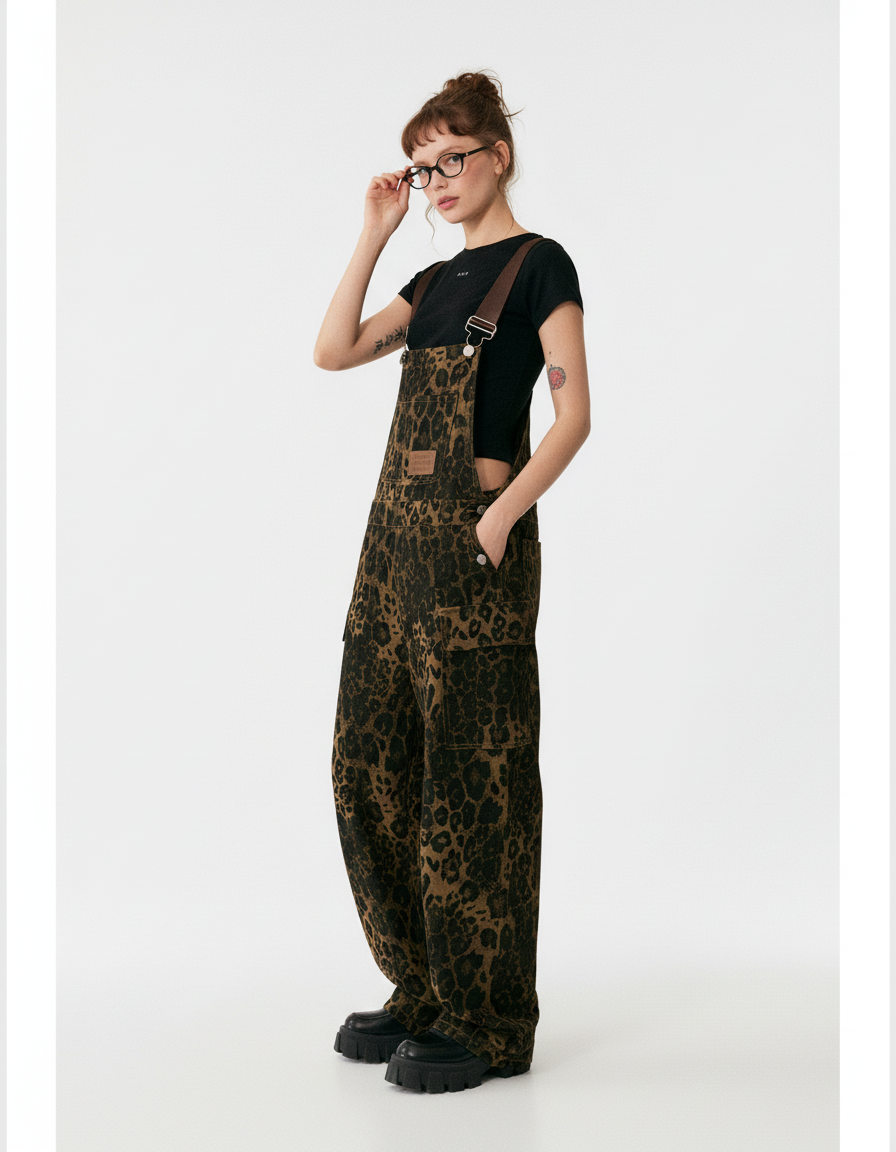 Leopard Print Overalls
