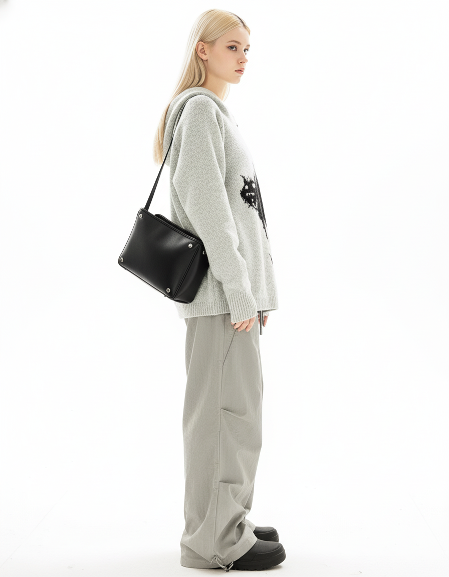 Animal Graphic Knit Hoodie