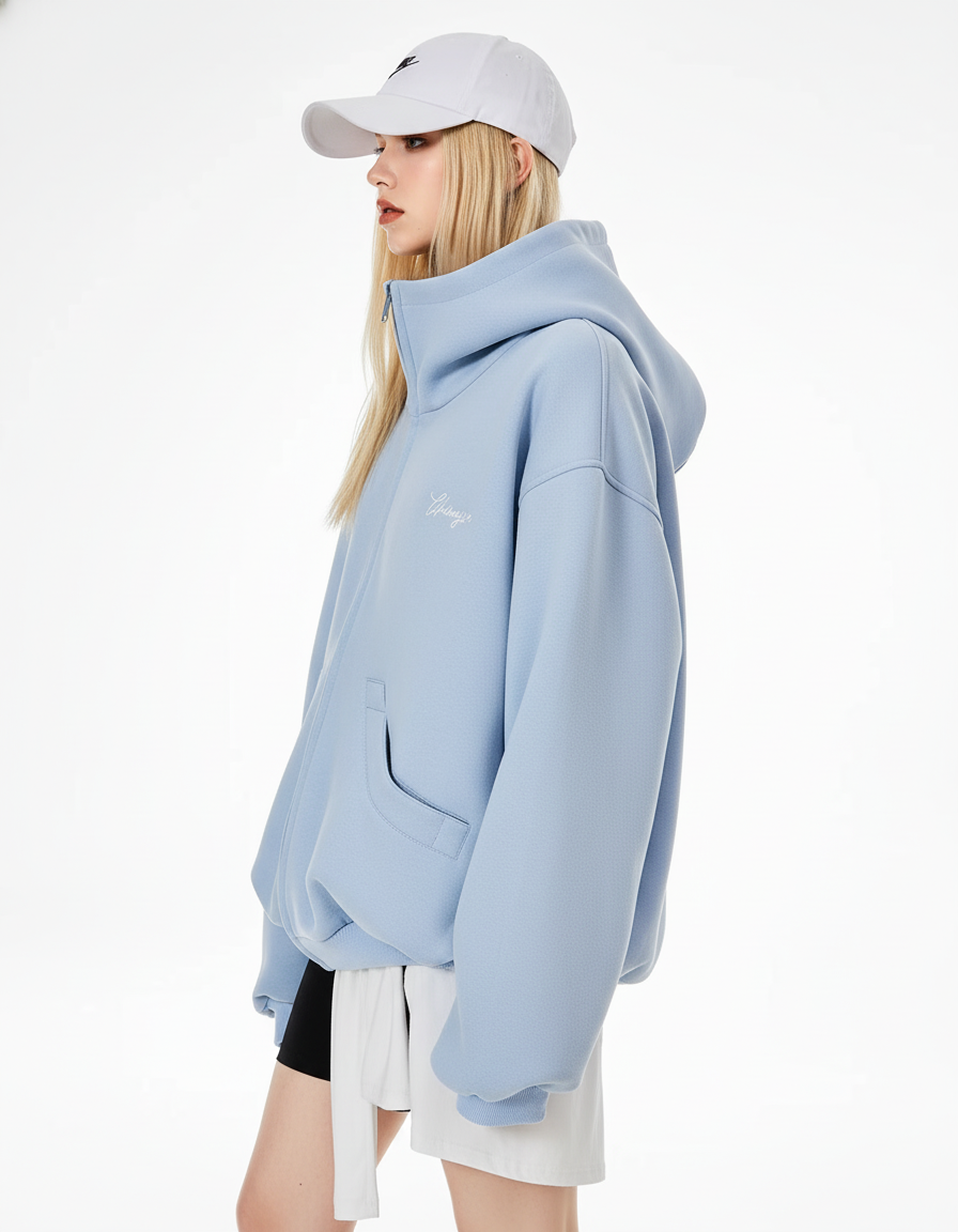 Check Inner Oversized Hoodie