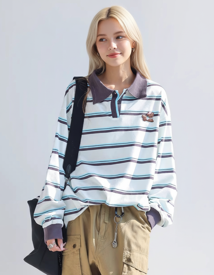 Retro Bear Emblem Polo