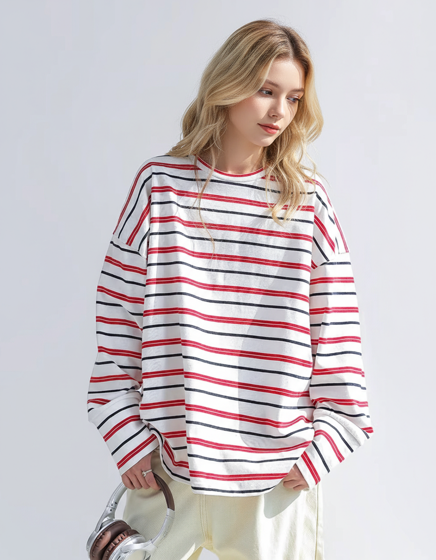 Retro Marine Border Long Sleeve