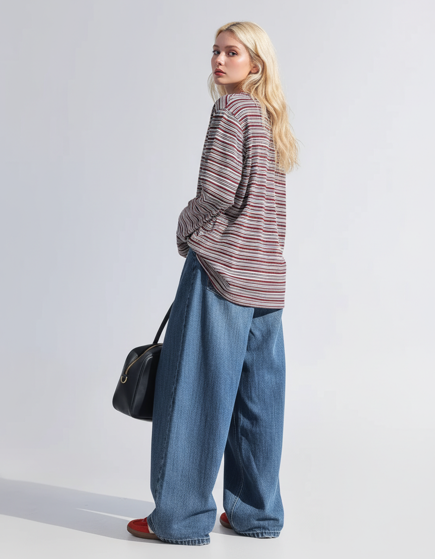 Multi-Border Raw Edge Tee