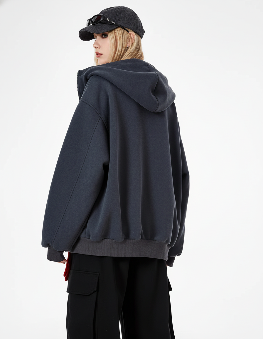 Check Inner Oversized Hoodie