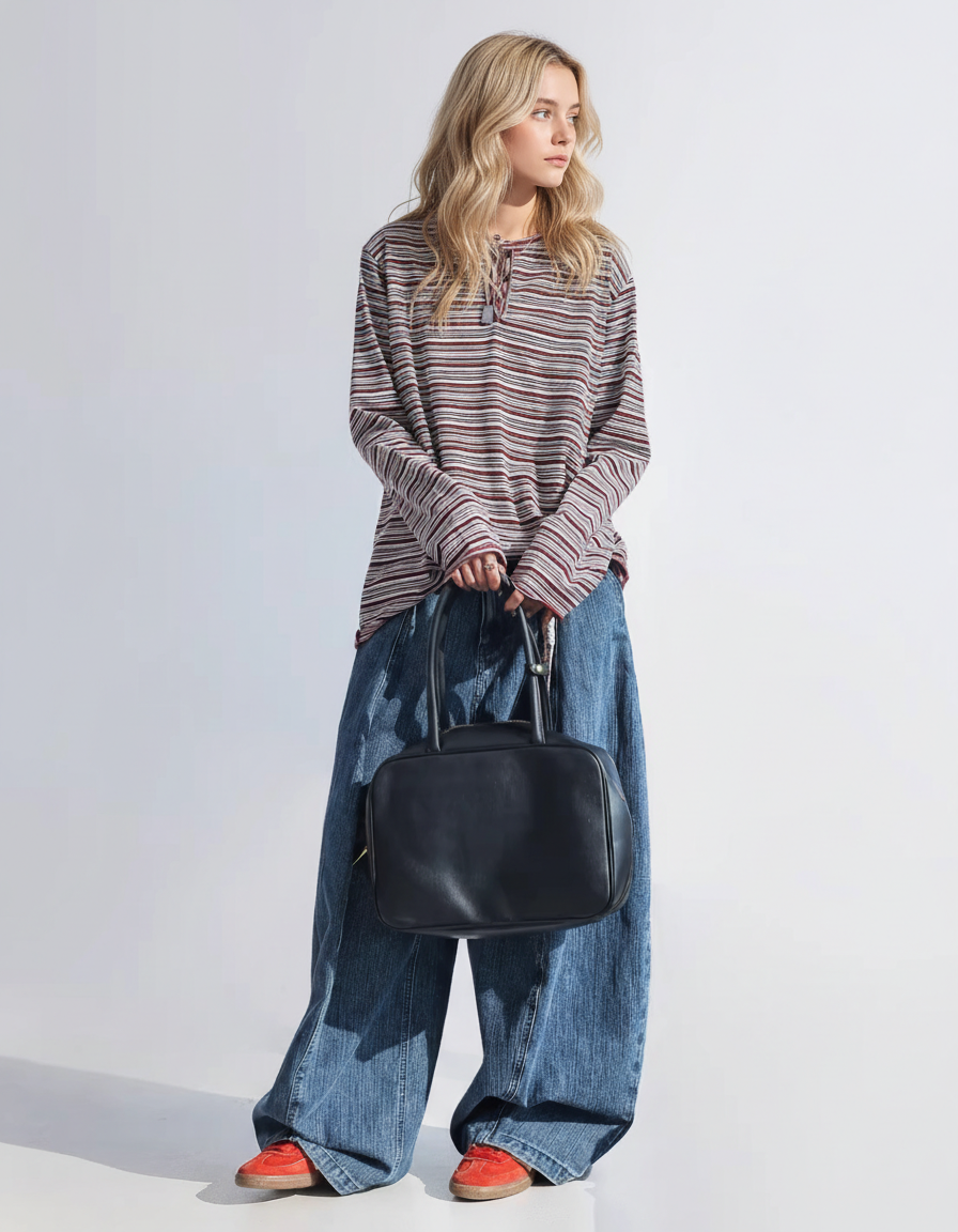 Multi-Border Raw Edge Tee