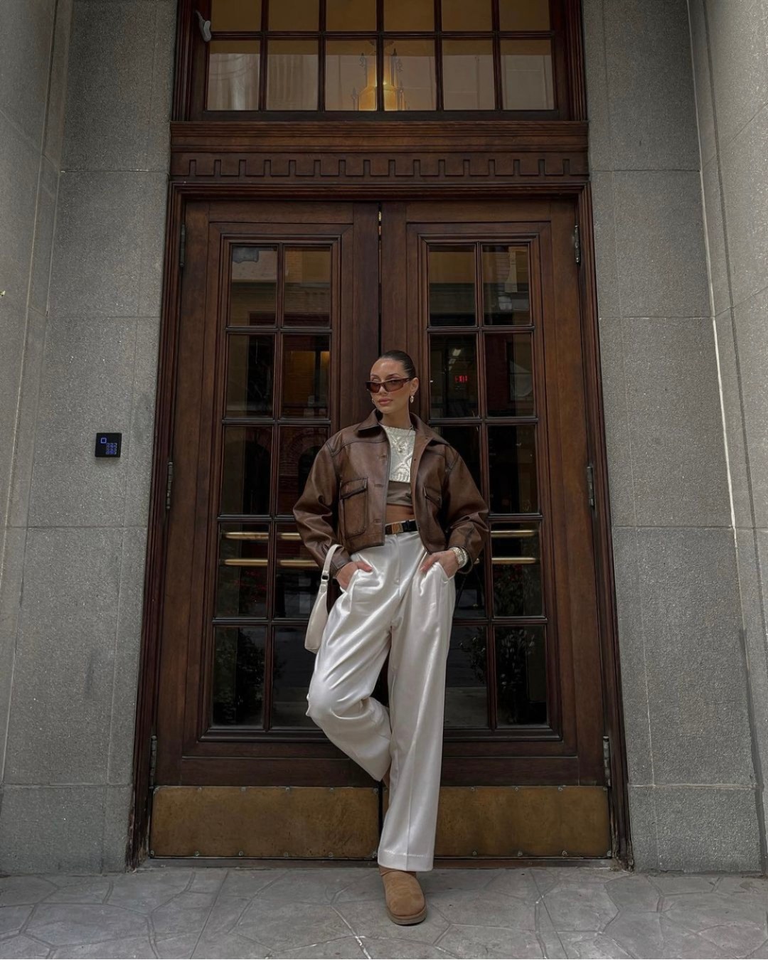 Vintage Brown Vegan Leather Jacket